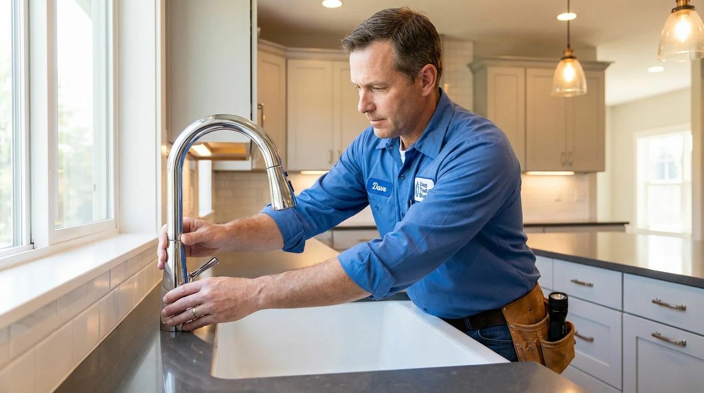 Kitchen faucet installation by Johns Plumbing LLC in Evans City